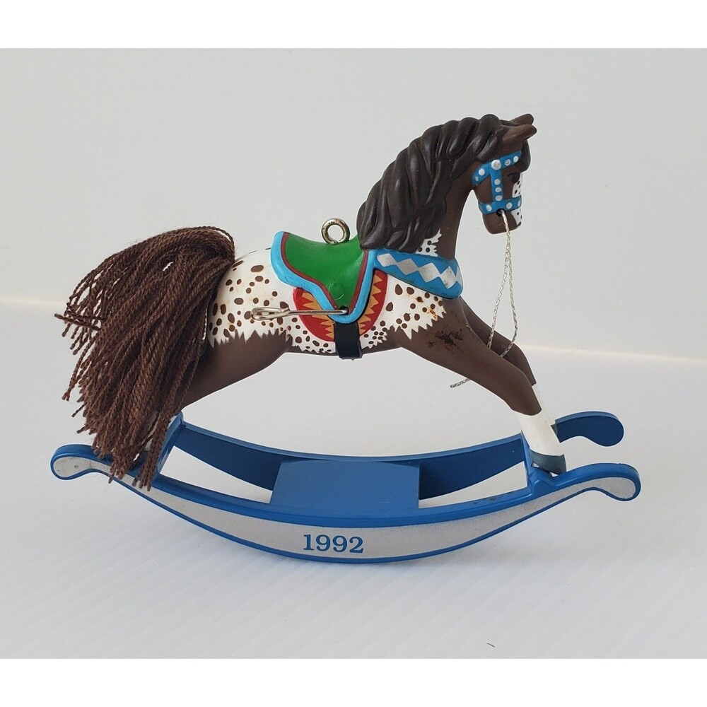 Vtg 90s Hallmark Keepsake Rocking Horse Collectors Ornament 1992 12th in Series
